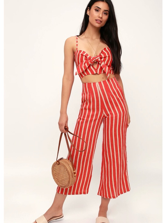 Faithfull the Brand Pants - Faithfull the Brand - Mazur Stripe Red Tomas Pants